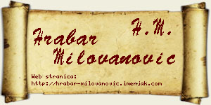 Hrabar Milovanović vizit kartica